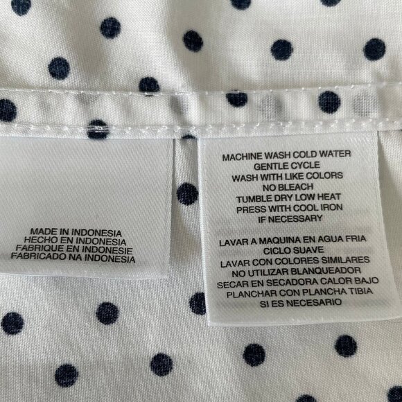 Jones New York Signature Slvless Button Down Polka Dot Print Blouse Wht Blk Sz S - Picture 8 of 10